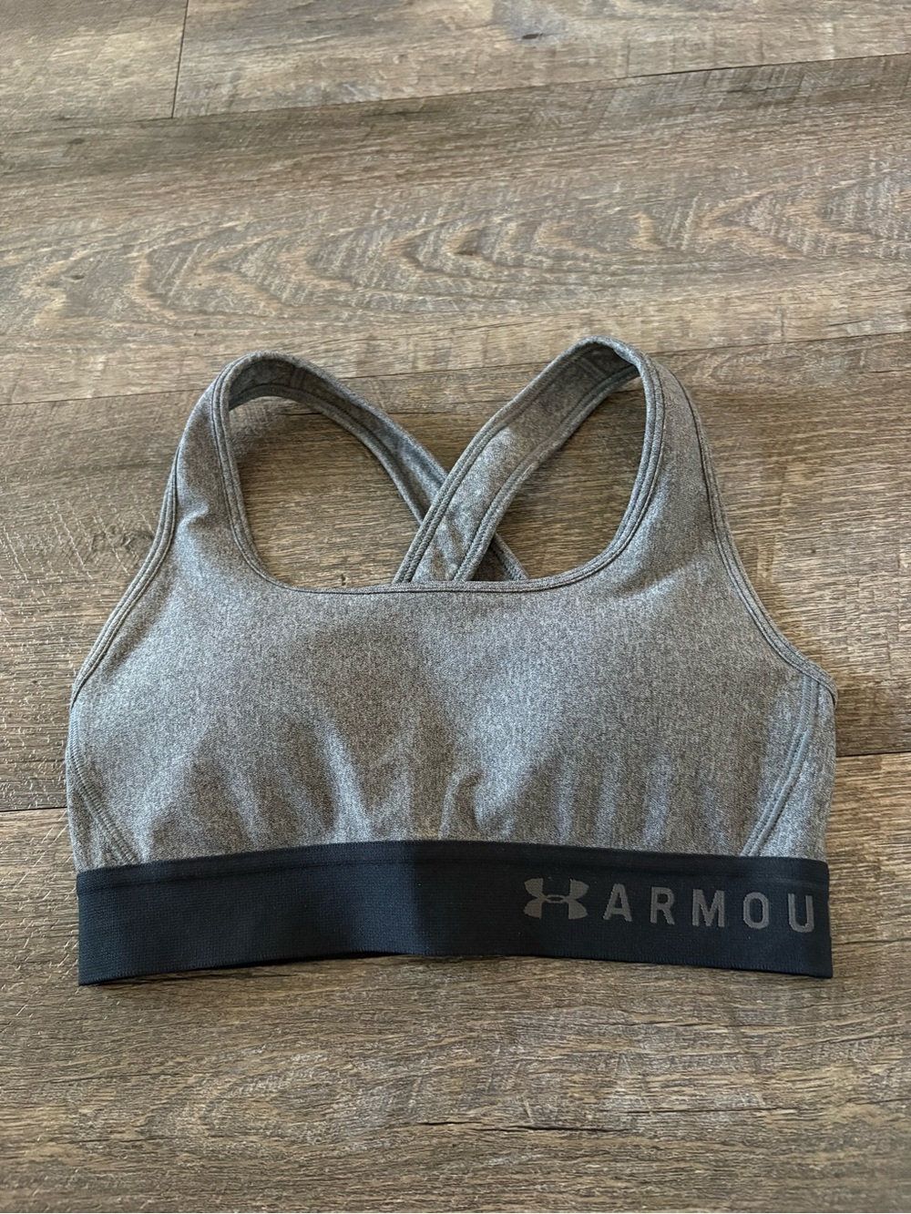 Under Armour Heather Gray Crossback Sports Bra